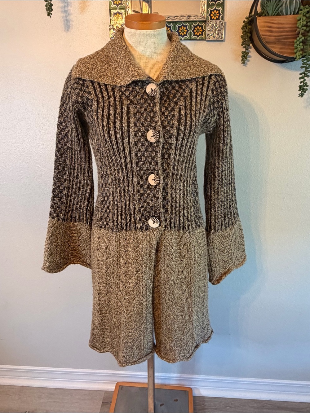 A-List Collection Mixed Knit Duster Cardigan Jacket 🤎
